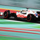 A photo of Kevin Magnussen acing his Haas F1 car in Saudi Arabia.